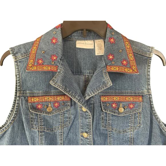 NWT Alfred Dunner Women’s Embellished Denim Vest Size 12 - Picture 8 of 9